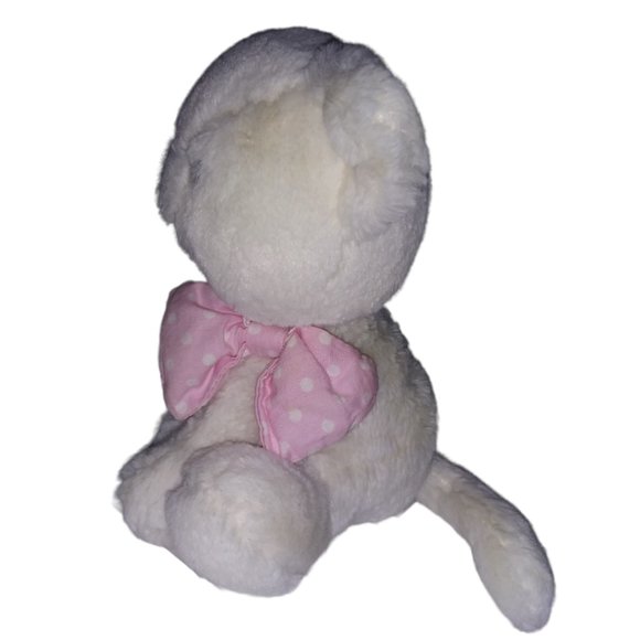JELLYCAT LONDON White Kitty Stuffed Cat Plush Pink Polka Dot Bow Retired 2698 - Picture 2 of 10